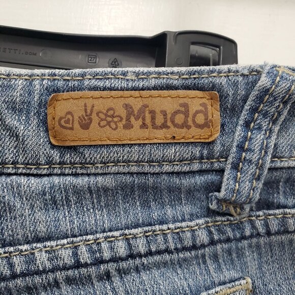 Mudd Junior's Vintage Y2K Light Wash Distressed Denim Low Rise Skinny Jeans Sz 7 - Picture 5 of 6